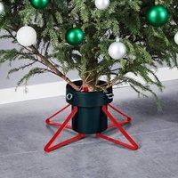 Berkfield Home Christmas Tree Stand Green & Red 46x46x19 cm | Size: 46 x 46 x 19 cm