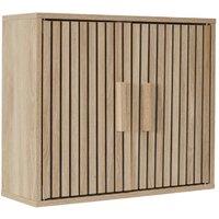 CALICOSY KLAUS 2-Door Wall Cabinet With Grooved Fronts, 60 Cm Wide in Light Brown