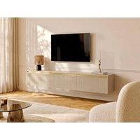 Vente-unique Wall - Mounted Or Freestanding TV Unit With 3 Doors In MDF - Beige and