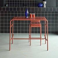 sweeek 4-seater metal garden bar table in Terracotta