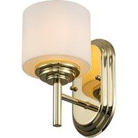 Netlighting Feiss Malibu Wall Lamp Polished Brass IP44 in Yellow