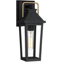 Netlighting Quoizel Outdoor Wall Lantern Small Black Brass IP44 1x E27
