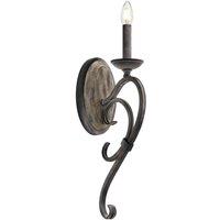 Netlighting Taulbee 1 Light Indoor Candle Wall Light Zinc E14 in Grey