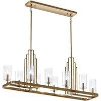 Netlighting Kichler Kimrose Bar Pendant Ceiling Light Brushed Natural Brass in Yellow