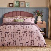 Furn Belle Stripe Reversible Duvet Cover Set in Pink | Size: King