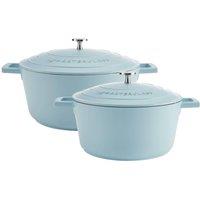 MasterClass 2pc Sky Blue Casserole Set in Light Blue