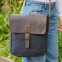 Paper High Black Canvas & Buffalo Leather Sling Bag