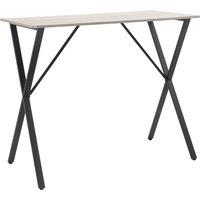 HOMCOM Modern Bar Table with Wood Effect Top Steel Legs for Living Room in White