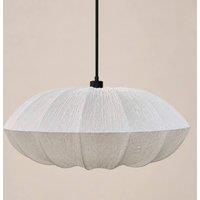 CGC Lighting Jade Large 60cm Cream Ruffled Silk Fabric Oval Lampshade