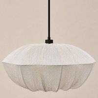 CGC Lighting Ambre Large 60cm Cream Ruffled Silk Fabric Open Flower Lampshade
