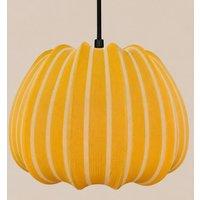 CGC Lighting CGC Fleur Large 50cm Striped Bell Lantern Lampshade in Yellow