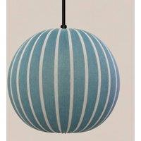 CGC Lighting Fleur Large 45cm Striped Round Globe Lantern Lampshade in Blue