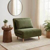FurnitureboxUK Bobby Green Jumbo Corduroy Single Folding Sofa Bed Chair