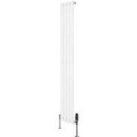 Monstershop Oval Single Column Radiator & Valves - 1600mm x 240mm - White