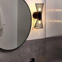 Wyld and Coco Black Iron Hourglass Wall Lamp LED Compatible