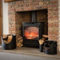 Hill Interiors Three Piece Fire Wood Bucket Set in Black