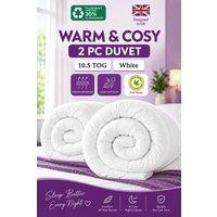 Pamposh 10.5 Tog White Duvet 2 Pack Hotel Quality Quilt | Size: King