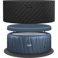 Wave Spas Wave Atlantic 6-Person Inflatable Hot Tub Bundle with Thermal Cover & Ground Sheet in Navy
