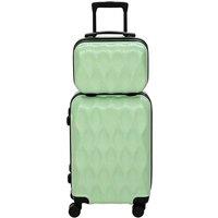 HOMCOM 2-Piece Luggage Set, Hard Shell Suitcase Set with TSA Lock, Green
