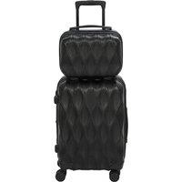 HOMCOM 2-Piece Luggage Set, Hard Shell Suitcase Set with TSA Lock, Black