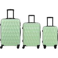 HOMCOM 3-Piece Suitcase Set Carry On & Checked Luggages, 20/24/28, Green