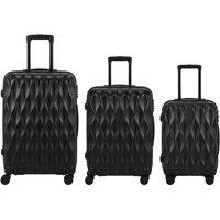 HOMCOM 3-Piece Suitcase Set Carry On & Checked Luggages, 20/24/28, Black