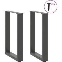 Berkfield Home Modern Coffee Table Legs U-Shaped 2 pcs Anthracite 50x(72-73) cm Steel in Charcoal