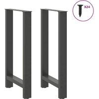 Berkfield Home Modern Coffee Table Legs Anthracite 2 pcs 50x(90-91) cm Steel in Charcoal