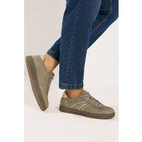 Yours Women's Side Panel Trainers In Wide E & Extra Wide EEE Fit in Taupe | Size: 8EEE