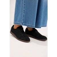 Yours Women's Retro Trainers in Wide E & Extra Wide EEE Fit in Black | Size: 6E