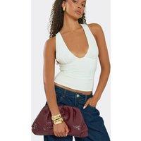 EGO Women's Faux Leather Clutch Bag in Burgundy