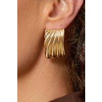 EGO Women's Gold Shell Detail Stud Earrings