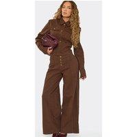 EGO Women's Wide Leg Button Denim Mid Rise Jeans in Burnt Orange | Size: 8