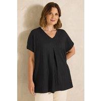 Evans Women's Pleat Swing Top in Black | Size: 30-32