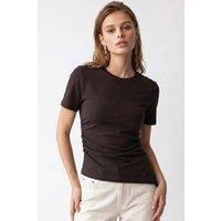 MixRay Women's Cotton Blouse in Chocolate | Size: Small