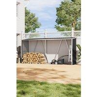 H&O Direct Outdoor Zinc Steel Firewood Log Garden Storage Shed in Black