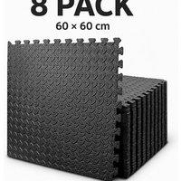 YnysTec 12mm Black EVA Interlocking Foam Gym Mats Exercise Garage Floor Tiles | Size: 36 Pack