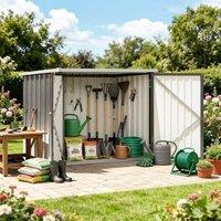 Living and Home 4.6*2.9ft Garden Metal Tool Shed Outdoor Patio Storage House in Grey