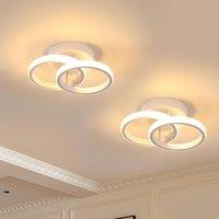 Goeco 2x Modern Round LED Ceiling Light 22W 3000K, for Hallway, Dining Room in White