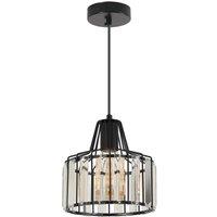 Goeco Industrial Black Glass Pendant Light E27 Height Adjustable Cord 120cm