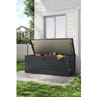 H&O Direct Outdoor Garden Metal Lockable Storage Box 600L in Grey