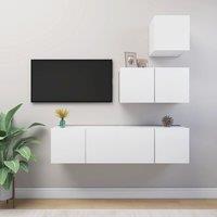 Berkfield Home 4 Piece TV Cabinet Set White Engineered Wood