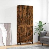 Berkfield Home Highboard Smoked Oak 69.5x34x180 cm Engineered Wood in Brown