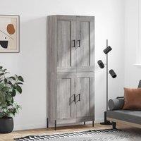 Berkfield Home Highboard Grey Sonoma 69.5x34x180 cm Engineered Wood