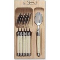 Laguiole 6 Piece Teaspoon Set in Wooden Tray in Ivory