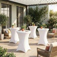 sweeek Folding steel high reception table with protective cover (set of 4) in White
