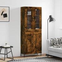 Berkfield Home Highboard Smoked Oak 69.5x34x180 cm Engineered Wood in Brown