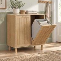 STILVORA Laundry Sorting Cabinet with 2 Removable Baskets in Light Oak
