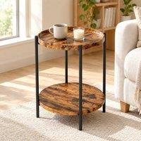 STILVORA Coffee Table with 2 Shelves & Removable Top in Brown