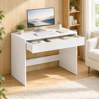 STILVORA Desk with Large Drawer & H-Shaped Structure in White